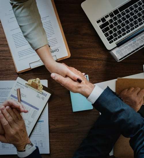 business people shaking hands